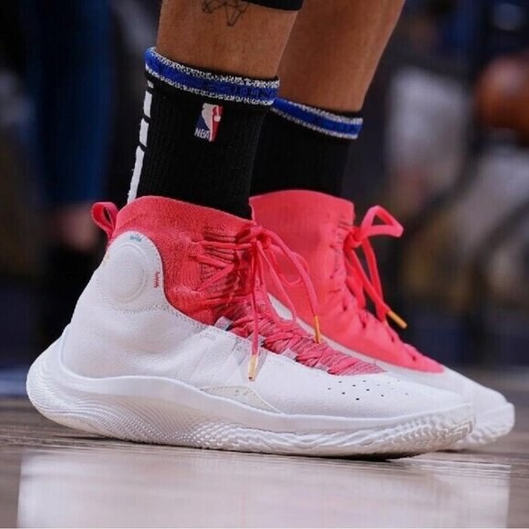 NWOB Under Armour Curry 4 FloTro Playoffs White/Crimson Basketball Sneakers main image 8